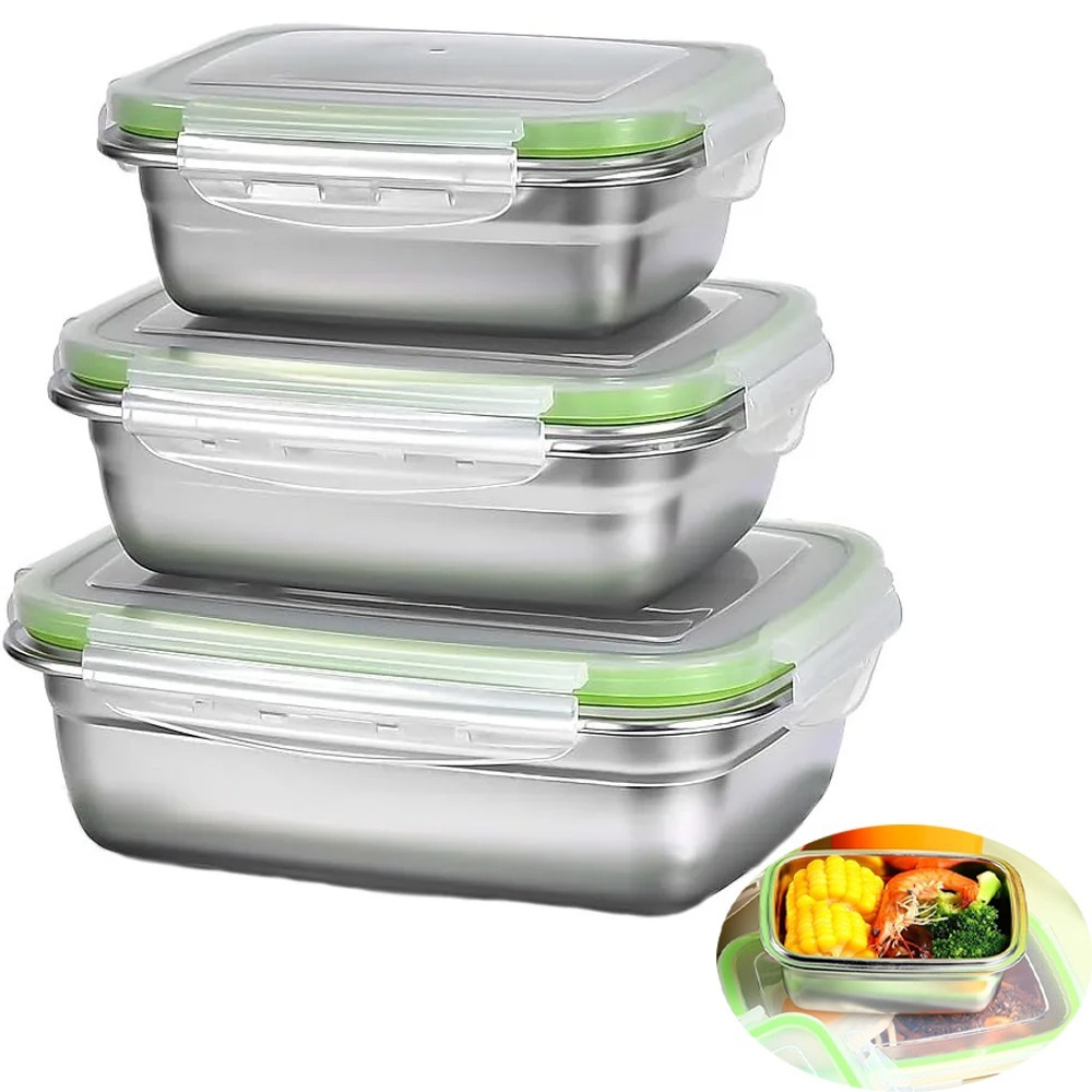 Food Storage Oven Safe - 1/3 peça conjunto de recipiente de