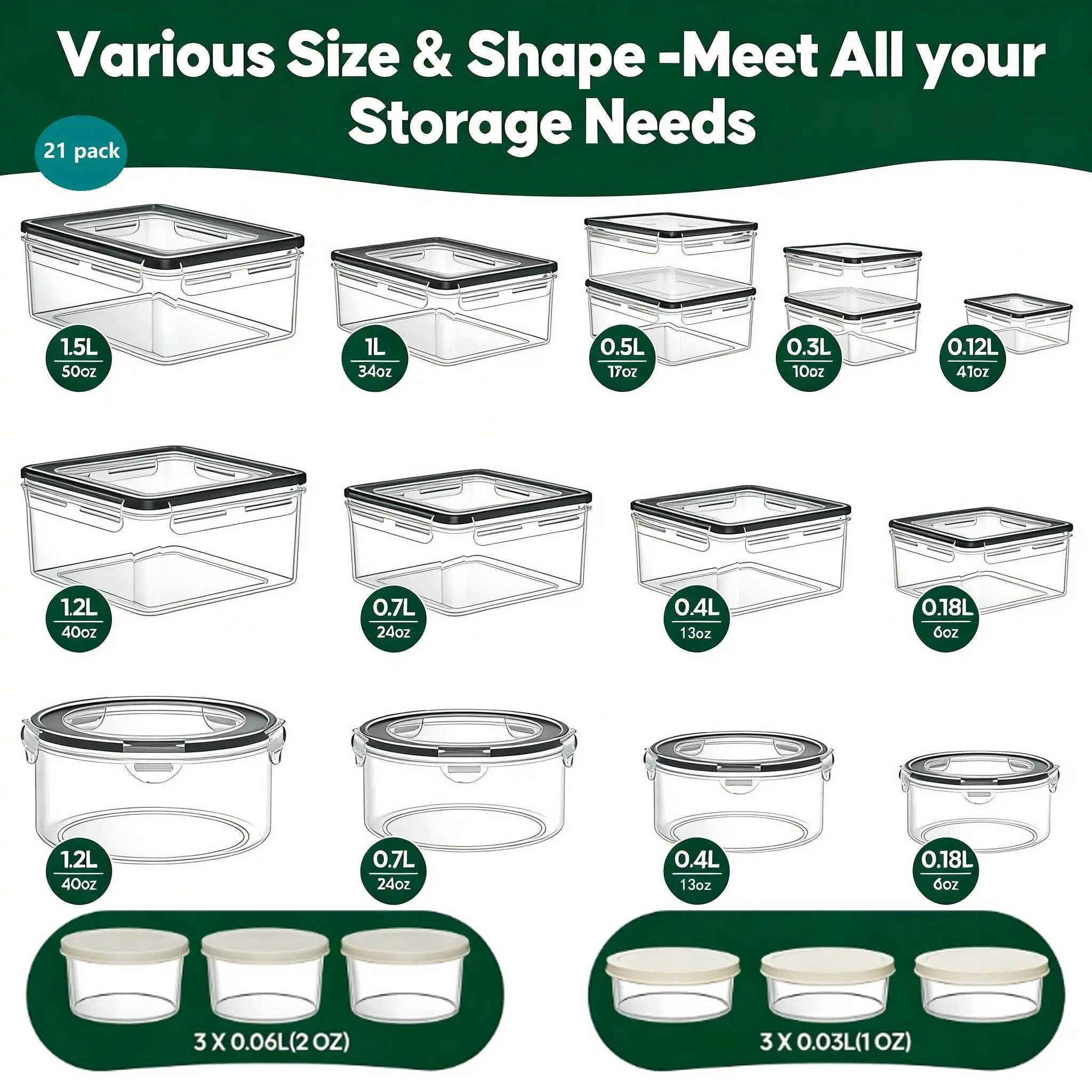 Conjunto de 40/42/50/52/62 peç - Food Storage Meals avaliação e preço