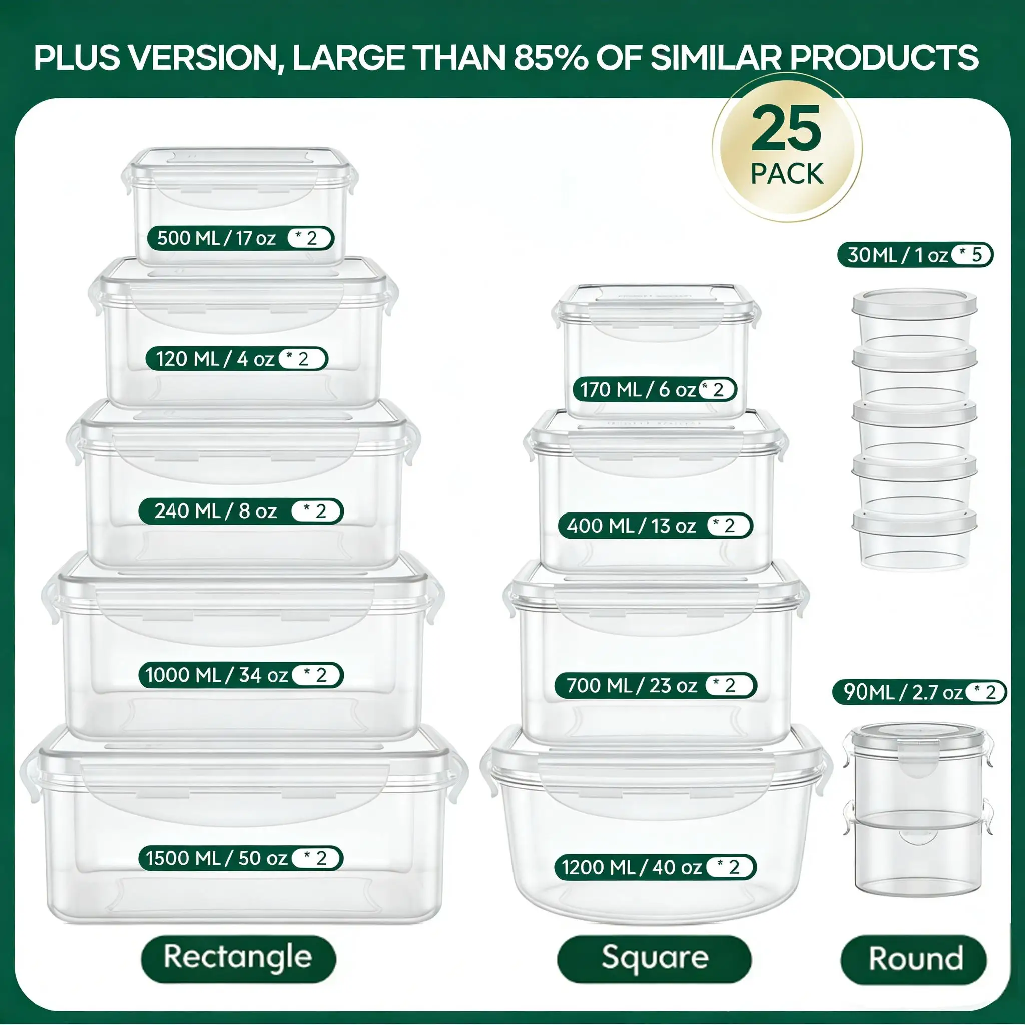 Conjunto de 40/42/50/52/62 peç - Food Storage Meals avaliação e preço