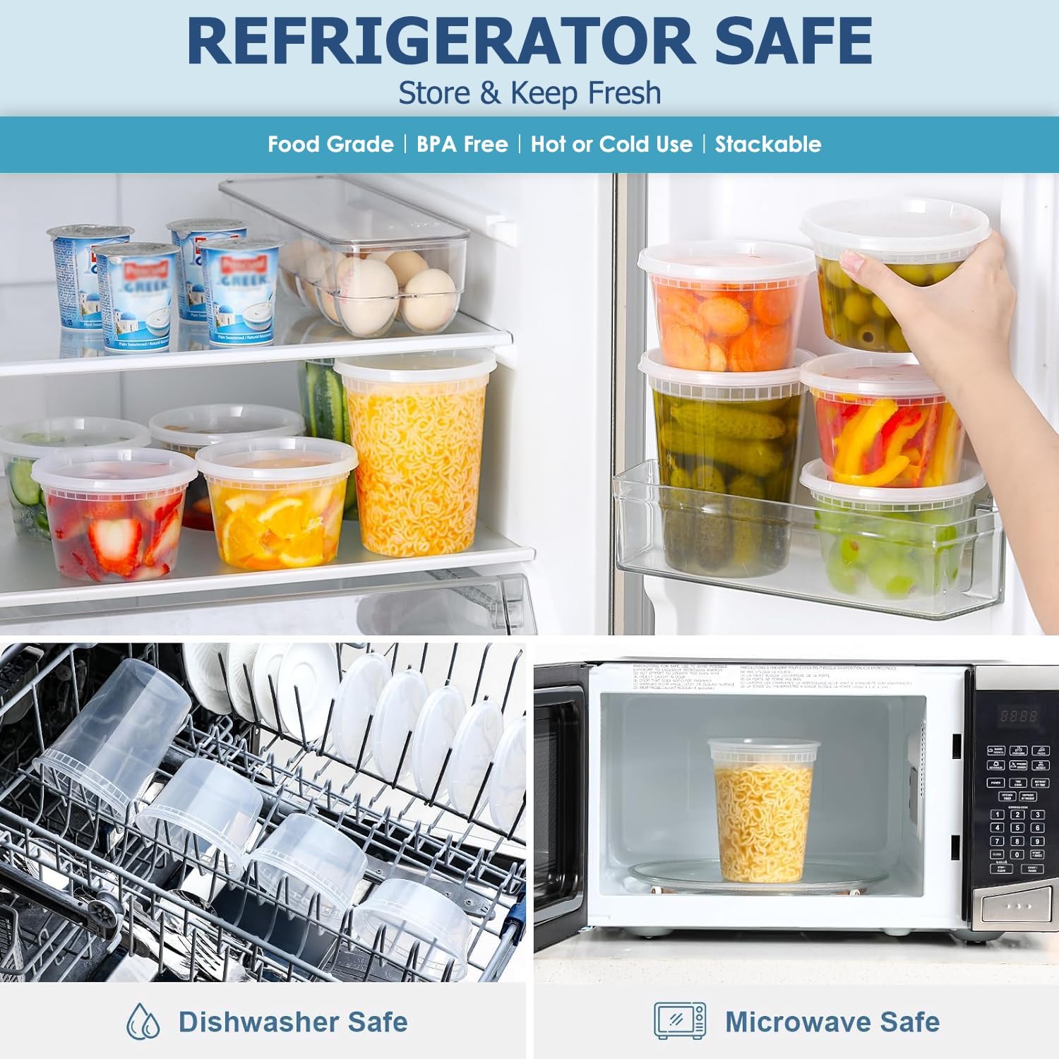 24 recipientes de armazenament - Food Storage Meals avaliação e preço