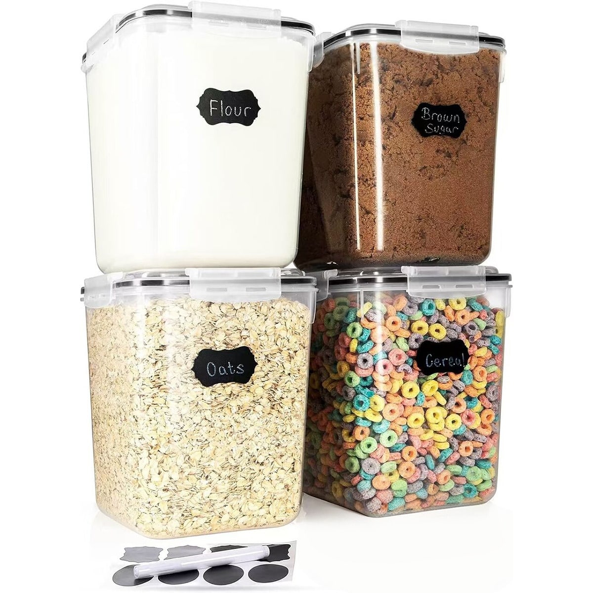 Conjunto de 4 recipientes gran - Food Storage Labels avaliação e preço